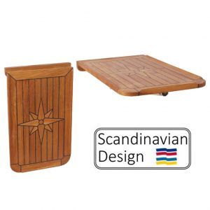 Teak Table, Balcony, Star Inlay