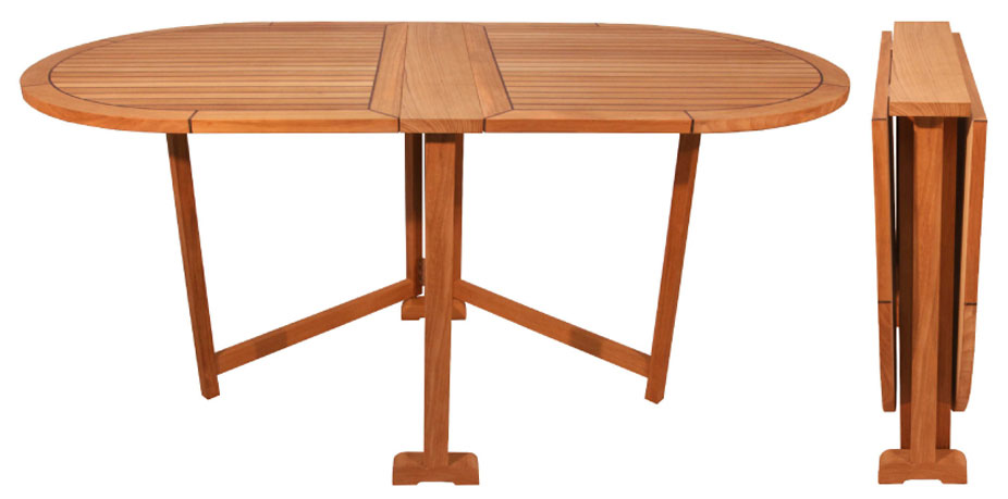 Teak Folding Table, Oval Butterfly