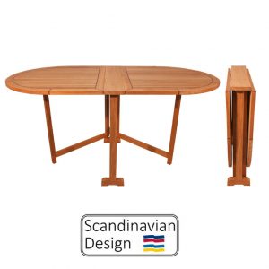 Teak Folding Table, Oval Butterfly