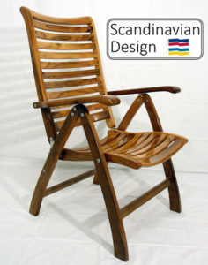 high gloss teak chair