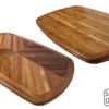 High Gloss Teak Table, Barrel Shaped
