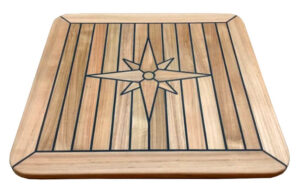 Teak Table, Square, Star Inlay