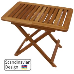Teak Folding Marstrand End Table w Slats