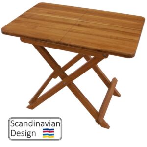 Teak Folding Marstrand End Table w Laminate Top