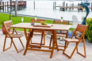 Slatted Marstrand Table & Fredrik Chair Set