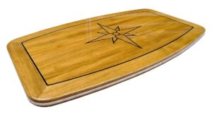 High Gloss Teak Table, Star Inlay, Barrel Shaped